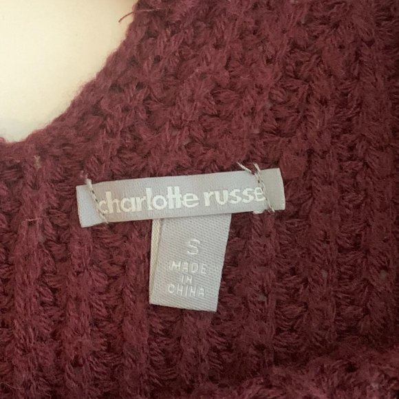 EUC Women's Charlotte Russe Sweater/Drop Shoulder Size Small Burgundy - Picture 5 of 13